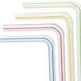 thumbnail image 4 of 500pcs Plastic Drinking Straws 8 Inches Long Aed Striped Flexible Bendable Disposable Straws, 4 of 5