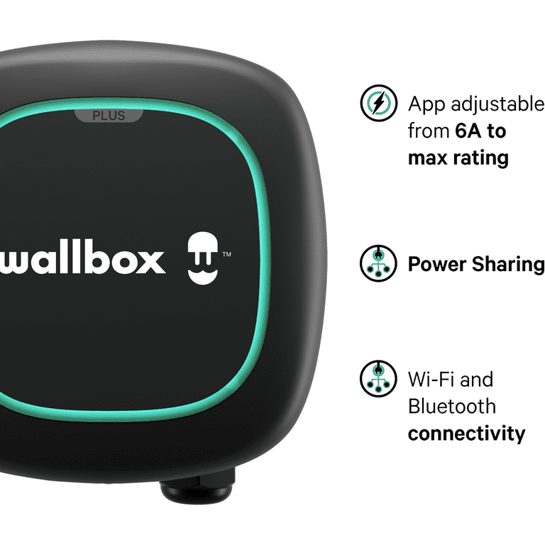 Wallbox Pulsar Plus Level 2 Electric Vehicle Smart Charger - 48  Amp, Ultra-Compact, WiFi, Bluetooth, Alexa/Google Home, Energy Star and UL  Certified, 25 ft Cable, Indoor/Outdoor EVSE, Assembled in USA 