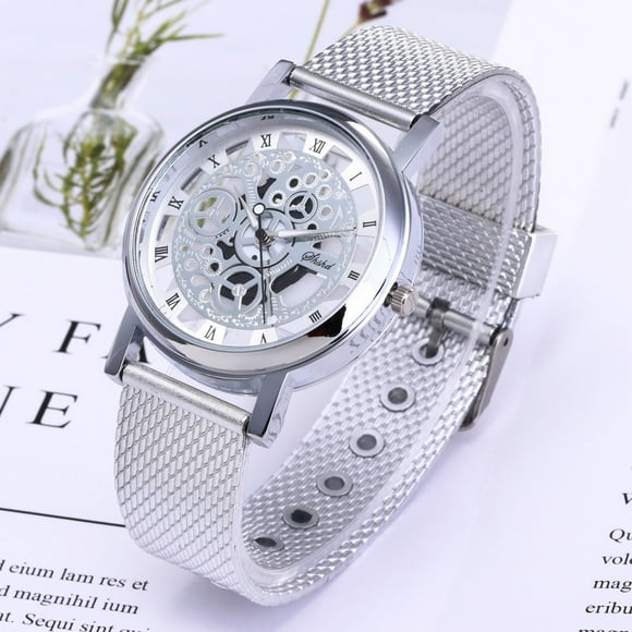 EGNMCR Men Luxury Stainless Steel Quartz Military Sport Plastic Dial Wrist Watch Watch de