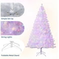 thumbnail image 4 of Majestic 7.5 ft prelit blanca artificial pine christmas tree: 450 warm blanca LED lights, foldable base para fácil montaje - ideal para oficina en casa party holiday decoration, 4 of 7