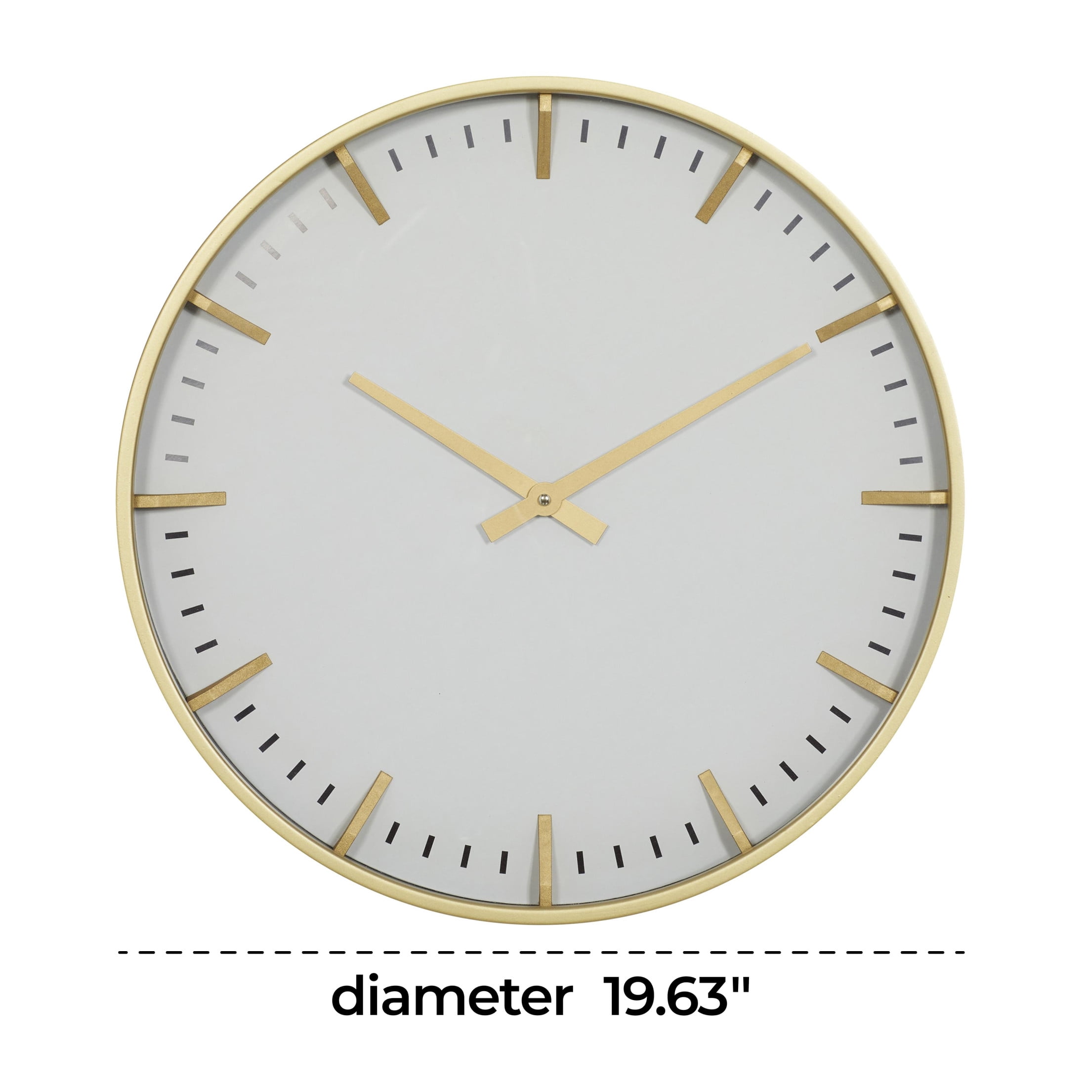 CosmoLiving by Cosmopolitan 20" Gold Glass Wall Clock with White Face