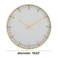 thumbnail image 4 of CosmoLiving by Cosmopolitan 20" Gold Glass Wall Clock with White Face, 4 of 14