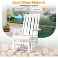 thumbnail image 6 of VINGLI Outdoor Glider Chair Wood Patio Glider with Cup Holder, Porch Glider with Smooth Rocking Mechanism, Heavy Duty 600 LBS, White, 6 of 14