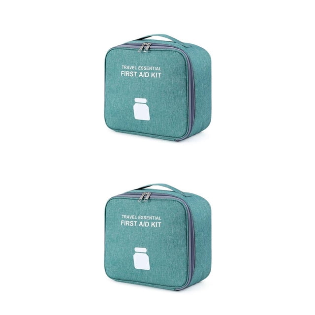 Injueey Organizador de emergencia Cremallera Impermeable Hogar Bolsa de almacenamiento vacía Clasificación A prueba de polvo Estudiantes Pastillero Verde Grande 2piezas Injueey CBP208290