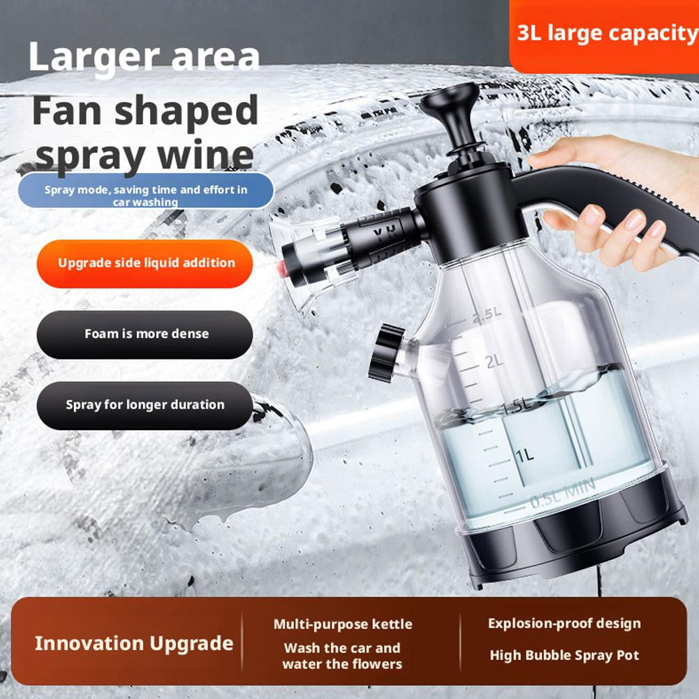 2.5L Professional Hand Pressure Snow Foam Sprayer, Heavy-Duty Car Wash Pump Blaster with Upgraded Side Opening, White
