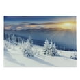 thumbnail image 1 of Winter Cutting Board, Disappearance of Sunrise in Mountain Tops Dramatic Sky Alpine, Decorative Tempered Glass Cutting and Serving Board, Large Size, White Blue Apricot, by Ambesonne, 1 of 1