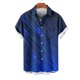 thumbnail image 2 of Mens Casual Manga Corta Botón Abajo Camisas Turndown Cuello Blusa de Impresión, Poliéster Ligero Top de la Moda para el Verano Al Aire Libre Y el Uso Diario, 2 of 6
