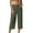 Army Green, variant on Simua Cropped Pants for Women Trendy Business Casual High Waisted Pull On Straight Leg Dress Pants with Pockets