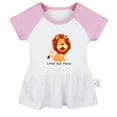 thumbnail image 5 of iDzn Little But Fierce Lion Pattern Funny Dresses For Baby, Newborn Babies Skirts, Infant Princess Dress, 0-24M Kids Graphic Clothes (Pink Raglan Dresses, 6-12 Months), 5 of 5