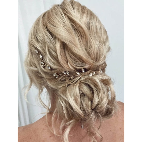 Bride Wedding Headband Hair Vine Rhinestone Bridal Hair Pieces Glitter Crystal Headpiece Hair Accessories for Women and Girls (A-Silver)