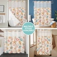 thumbnail image 5 of No Hook Shower Curtain with Snap in Liner, Ocean Starfish Shell Conch Waterproof Bath Curtain Double Layers with See Through Top Window, Summer Nautical Retro Linen Hotel Shower Curtains 72x84in, 5 of 9