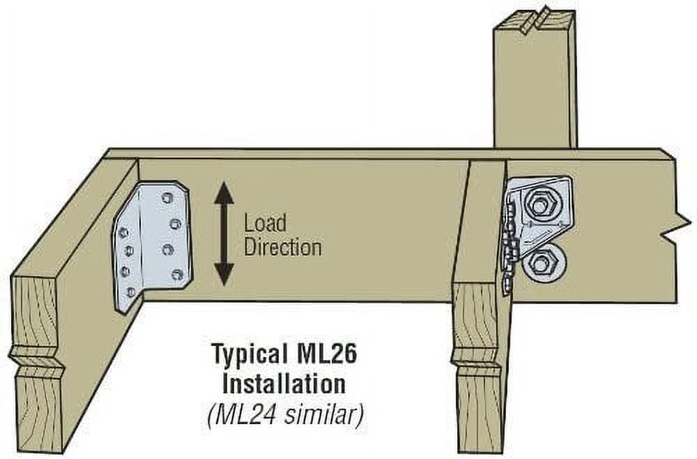 Simpson Strong-Tie ML26Z Angle Bracket 2x6 Brace - Z-Max Finish - 15 Pack, 6 In.