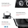 thumbnail image 2 of [For 2005-2007 Jeep Grand Cherokee] LED Halo Ring Black Housing Projector Headlight Headlamp Assembly, Driver & Passenger Side, 2 of 8