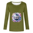 thumbnail image 4 of Styesk Chemises à Manches Longues pour Femmes Nouvel An T-shirt Décontracté Imprimé Col Rond Manches Longues, 4 of 4