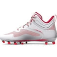 thumbnail image 1 of Under Armour Men's Command Mid Lacrosse MT TPU Cleat Shoe, (101) White/Red/Red, 13, 1 of 1