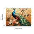 thumbnail image 2 of Room Decor 1pc Metal Painting Traditional Painting Peacocks Detailed Feathers Floral Branches Warm Tones (1) 12X8 Inches Presswork Christmas Decorations Or Gifts, 2 of 8