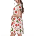 thumbnail image 2 of Daiia Strawberries And Leaf Print Women's Dresses 2025 Trendy Short sleeve Dresses Casual Baggy Flowy Maxi Sun Dresses, 2 of 6