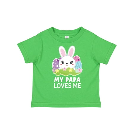 

Inktastic My Papa Loves Me with Bunny and Easter Eggs Gift Toddler Toddler Girl T-Shirt
