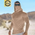 thumbnail image 2 of Taqqpue Men's Performance Fishing Hoodie UPF 50+ UV Sun Protection Long Sleeve Shirts Solid Color Sun Hooded Shirt with Mesh Face Mask, 2 of 3
