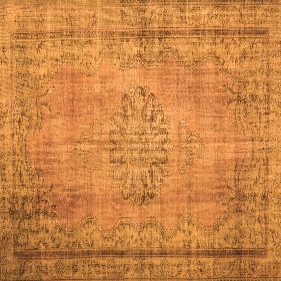 Ahgly Company Indoor Square Persian Orange Traditional Area Rugs, 7' Square