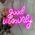 thumbnail image 1 of Pink Good Vibes Neon Sign - Neon Lights for Bedroom, LED Neon Signs for Wall Decor, 1 of 4