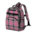 thumbnail image 2 of Pink and Black Checkered Pattern Backpack for School, Cute School Bag with Adjustable Shoulder Straps and Padded Back, 15.25"x11.5"x5.25", 2 of 5