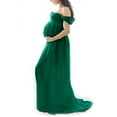 thumbnail image 4 of Vestido largo de maternidad con hombros descubiertos, elegante, con dobladillo suelto, vestido de mujer embarazada para sesión de fotos en tienda nupcial, 4 of 6