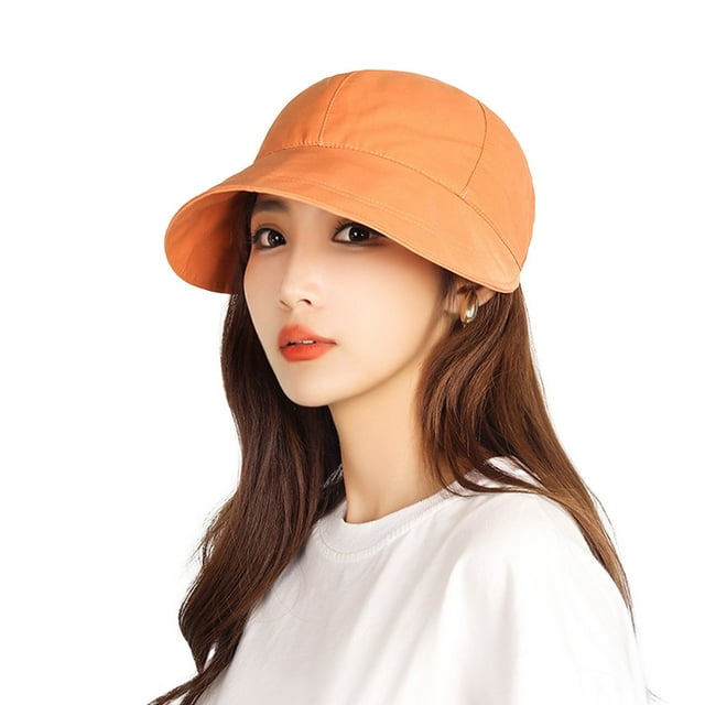 Women Sun Hat Solid Color Wide Brim Adjustable Drawstring Face Protection Anti-UV Breathable Sunshade Lady Summer Cap Headwear