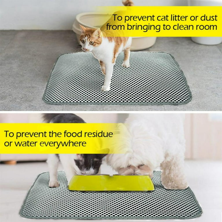 BrLacHhaZ Cat Litter Mat, Honeycomb Double Layer Litter Box Mat, Urine &  Water Proof Cat Litter Catcher Mat, (30 x 22 Inch) Large Litter Trapping  Mat