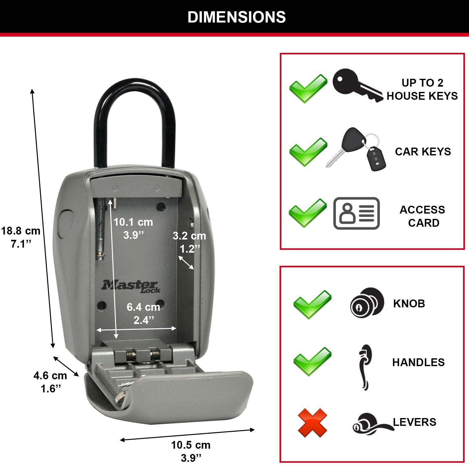Master Lock Heavy Duty Key Lock Box, Outdoor Lock Box for House Keys, Key Saf...