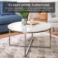 thumbnail image 3 of Best Choice Products 36in Faux Marble Modern Round Living Room Accent Coffee Table w/ Metal Frame - White/Chrome, 3 of 8