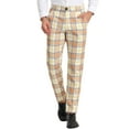 thumbnail image 1 of Pantalones de hombre INSPIRE CHIC de cuadros, corte regular, frente plano, elásticos, a rayas, 36 Rojo Azul, 1 of 7