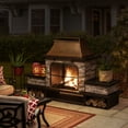 thumbnail image 3 of SUNJOY Outdoor 48 inch Steel Wood Burning Stone Fireplace with Fire Poker and Removable Grate, 3 of 16