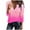 Hot Pink, variant on QUNYINEY Gradient Shirts for Women Trendy Long Sleeve Casual Green V-Neck Tops Drop Shoulder Pullover Loose Waffle T-Shirts