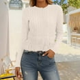 thumbnail image 2 of Elegant Knitted Fringe Cardigan Round Neck Ribbed Detail Lightweight Daily Wear And Layering Outerwear For Women Women Casual Dress Sweater Long Sleeve Hoodie Womens Long Hooded Sweatshirt, 2 of 4