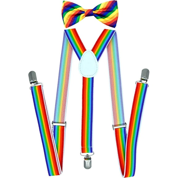 trilece Mens Bow Tie and Suspenders Set - Adjustable Wedding Tuxedo Formal Dress Suspenders for Men and Bowtie Strong Clips
