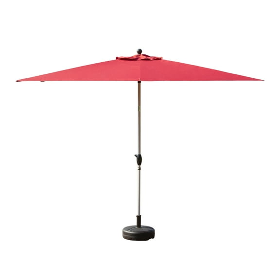 Rectangle Patio Umbrella - Crank & Tilt - Brick Red - UV Protection - Outdoor Shade for Table, Deck, & Garden Brick red Rectangular Garden & Outdoor UV Resistant Aluminium
