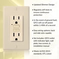 thumbnail image 2 of Faith 15A GFCI Outlets, Slim, Non-Tamper-Resistant GFI Duplex Receptacles with LED Indicator, Self-Test Ground Fault Circuit Interrupter with Wall Plate, ETL Listed, Ivory, 10 Pack, 2 of 6