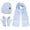 Light Blue, variant on FZ FANTASTIC ZONE Womens Winter Hat Long Scarf Touch Screen Gloves Set Warm Beanie Hats Neck Warmer Knit Caps with Pom Fleece Lined Gifts for Women