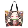 thumbnail image 2 of Kamado Nezuko Reusable Grocery Bags Shoulder Bag Large Capacity Shopping Bag Cute Tote Bags, 2 of 9