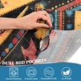 thumbnail image 4 of Yayeee Kitchen Valance Rod Pocket 54" x 18" Living Room Window Curtain, Orange Geometric, 4 of 6