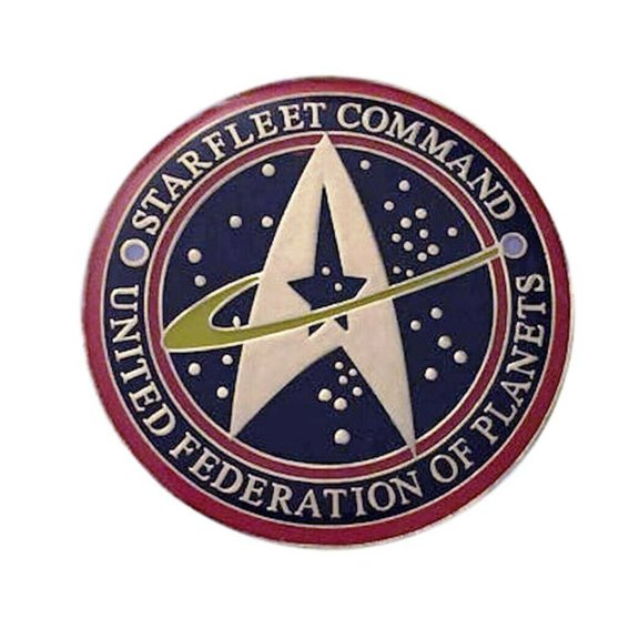 Star Trek Starfleet Command UFP 1.25 Inches Tall Enamel Metal Pin