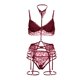 thumbnail image 4 of Gibobby Sujetador De Encaje Para Mujer Bragas de satén para mujer, sexy, con costuras de cinta, sin espalda, lencería erótica(Rojo, M), 4 of 5