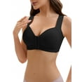thumbnail image 4 of INSPIRE CHIC Women's Front Closure Push Up Wirefree Wide Straps U Back Tank Bras D 46 Black, 4 of 4