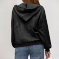 thumbnail image 5 of Tusihei Women Fall Winter Hooded Fleece Shacket Button Down Casual Cardigan Pullover Solid Warm Loose Coat Jacket for Women Outdoor Lounge, Black L, 5 of 6