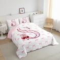 thumbnail image 4 of Feelyou Buffalo Initial Letter Bedding Comforter Set for Kids, Kawaii Pink Ribbon Bow-tie Twin Comforter Sets, Monogrammed S Reversible Bedding Set, Lightweight Room Decor, 2 Pieces, 4 of 9