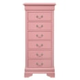 thumbnail image 3 of Glory Furniture Louis Phillipe 7-Drawers Bedroom Lingerie Chest in Pink, 3 of 5