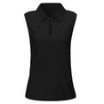 thumbnail image 4 of CUSTG Women Camis Sleeveless Casual Solid Color Mesh Tank Tops With Lapel Collar And Front Zipper Design For Summer Relaxed Fit Female Shirts, 4 of 4