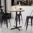 thumbnail image 2 of Bowery Hill Table de Bar de Restaurant Ronde de 36 Pouces en Noir et Naturel, 2 of 4