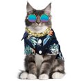 thumbnail image 3 of Camisa para perro con estampado de piña tropical, ropa para perro con gafas y collar, 3 of 8